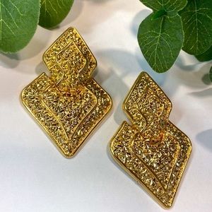 Stunning hammered boho statement earrings